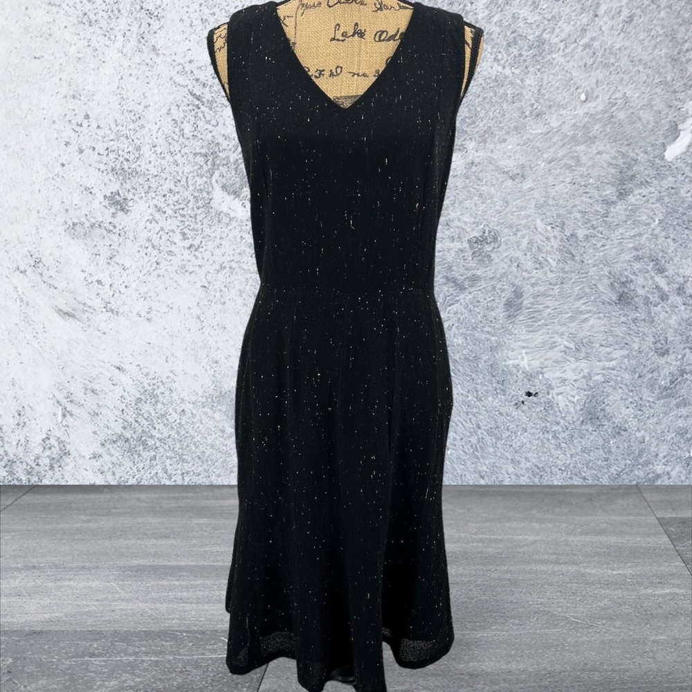 LAFAYETTE 148 Wool Flounce Hem Sleeveless V-Neck Midi Dress‎ Women Size 4